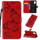 For Samsung Galaxy A71 5G 3D Butterflies Embossing Pattern Horizontal Flip Leather Case with Holder & Card Slot & Wallet(Red) - 1