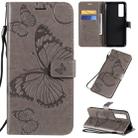 For Huawei Nova 7 3D Butterflies Embossing Pattern Horizontal Flip Leather Case with Holder & Card Slot & Wallet(Grey) - 1