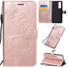 For Huawei Nova 7 3D Butterflies Embossing Pattern Horizontal Flip Leather Case with Holder & Card Slot & Wallet(Rose Gold) - 1