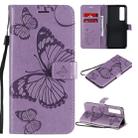 For Huawei Nova 7 Pro 3D Butterflies Embossing Pattern Horizontal Flip Leather Case with Holder & Card Slot & Wallet(Purple) - 1