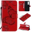 For Huawei Nova 7 Pro 3D Butterflies Embossing Pattern Horizontal Flip Leather Case with Holder & Card Slot & Wallet(Red) - 1