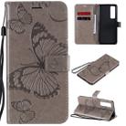 For Huawei Nova 7 Pro 3D Butterflies Embossing Pattern Horizontal Flip Leather Case with Holder & Card Slot & Wallet(Grey) - 1