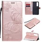 For Huawei Nova 7 Pro 3D Butterflies Embossing Pattern Horizontal Flip Leather Case with Holder & Card Slot & Wallet(Rose Gold) - 1