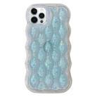 For iPhone 14 Pro Luminous 3D Wavy Texture Phone Case(Blue) - 1