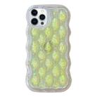 For iPhone 14 Pro Luminous 3D Wavy Texture Phone Case(Yellow) - 1