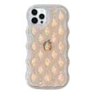 For iPhone 14 Pro Luminous 3D Wavy Texture Phone Case(Orange) - 1