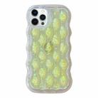 For iPhone 13 Pro Max Luminous 3D Wavy Texture Phone Case(Yellow) - 1