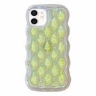 For iPhone 12 Luminous 3D Wavy Texture Phone Case(Yellow) - 1