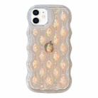 For iPhone 12 Luminous 3D Wavy Texture Phone Case(Orange) - 1