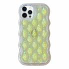 For iPhone 12 Pro Luminous 3D Wavy Texture Phone Case(Yellow) - 1