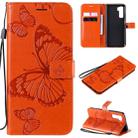 For Huawei Nova 7 SE / P40 Lite 5G 3D Butterflies Embossing Pattern Horizontal Flip Leather Case with Holder & Card Slot & Wallet(Orange) - 1
