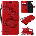 For Huawei Nova 7 SE / P40 Lite 5G 3D Butterflies Embossing Pattern Horizontal Flip Leather Case with Holder & Card Slot & Wallet(Red) - 1
