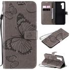 For Huawei Nova 7 SE / P40 Lite 5G 3D Butterflies Embossing Pattern Horizontal Flip Leather Case with Holder & Card Slot & Wallet(Grey) - 1