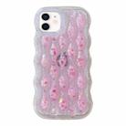 For iPhone 11 Luminous 3D Wavy Texture Phone Case(Pink) - 1