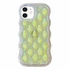 For iPhone 11 Luminous 3D Wavy Texture Phone Case(Yellow) - 1