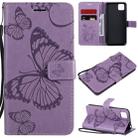 For Huawei Y5P / Honor 9s 3D Butterflies Embossing Pattern Horizontal Flip Leather Case with Holder & Card Slot & Wallet(Purple) - 1