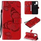 For Huawei Honor 9A 3D Butterflies Embossing Pattern Horizontal Flip Leather Case with Holder & Card Slot & Wallet(Red) - 1