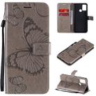 For Huawei Honor 9A 3D Butterflies Embossing Pattern Horizontal Flip Leather Case with Holder & Card Slot & Wallet(Grey) - 1
