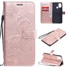 For Huawei Honor 9A 3D Butterflies Embossing Pattern Horizontal Flip Leather Case with Holder & Card Slot & Wallet(Rose Gold) - 1