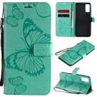 For Huawei Honor 30 Pro / 30 Pro Plus 3D Butterflies Embossing Pattern Horizontal Flip Leather Case with Holder & Card Slot & Wallet(Green) - 1