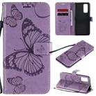 For Huawei Honor 30 Pro / 30 Pro Plus 3D Butterflies Embossing Pattern Horizontal Flip Leather Case with Holder & Card Slot & Wallet(Purple) - 1