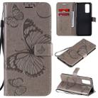 For Huawei Honor 30 Pro / 30 Pro Plus 3D Butterflies Embossing Pattern Horizontal Flip Leather Case with Holder & Card Slot & Wallet(Grey) - 1