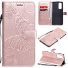 For Huawei Honor 30 Pro / 30 Pro Plus 3D Butterflies Embossing Pattern Horizontal Flip Leather Case with Holder & Card Slot & Wallet(Rose Gold) - 1