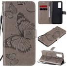 For Huawei Honor 30 3D Butterflies Embossing Pattern Horizontal Flip Leather Case with Holder & Card Slot & Wallet(Grey) - 1