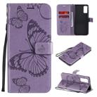 For Huawei Honor Play 4T Pro 3D Butterflies Embossing Pattern Horizontal Flip Leather Case with Holder & Card Slot & Wallet(Purple) - 1