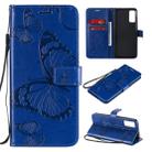 For Huawei Honor Play 4T Pro 3D Butterflies Embossing Pattern Horizontal Flip Leather Case with Holder & Card Slot & Wallet(Blue) - 1