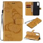 For Huawei Honor Play 4T Pro 3D Butterflies Embossing Pattern Horizontal Flip Leather Case with Holder & Card Slot & Wallet(Yellow) - 1