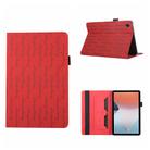 For OPPO Pad Air Lucky Bamboo Pattern Leather Tablet Case(Red) - 1