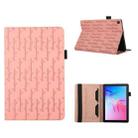 For Huawei MatePad T 10 / T 10s Lucky Bamboo Pattern Leather Tablet Case(Pink) - 1