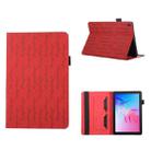 For Huawei MatePad T 10 / T 10s Lucky Bamboo Pattern Leather Tablet Case(Red) - 1