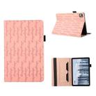 For Nokia T21 Lucky Bamboo Pattern Leather Tablet Case(Pink) - 1