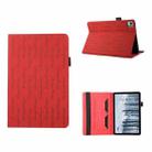 For Nokia T21 Lucky Bamboo Pattern Leather Tablet Case(Red) - 1