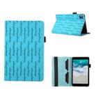 For Nokia T10 Lucky Bamboo Pattern Leather Tablet Case(Blue) - 1