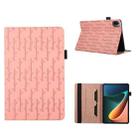 For Xiaomi Pad 5 Lucky Bamboo Pattern Leather Tablet Case(Pink) - 1