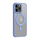 For iPhone 15 Pro Max Skin Feel MagSafe Shockproof Phone Case with Holder(Light Blue) - 1