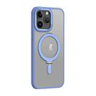 For iPhone 15 Pro Skin Feel MagSafe Shockproof Phone Case with Holder(Light Blue) - 1