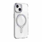 For iPhone 15 Skin Feel MagSafe Shockproof Phone Case with Holder(White) - 1