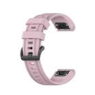 For Garmin Fenix 7S Pro 42mm Pure Color Silicone Watch Band(Rose Pink) - 1
