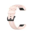 For Garmin Fenix 7S Pro 42mm Pure Color Silicone Watch Band(Pink) - 1