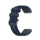 For Garmin Fenix 7S Pro 42mm Pure Color Silicone Watch Band(Blue) - 1