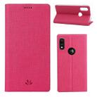 For Motorola Moto E (2020) ViLi Shockproof TPU + PU Horizontal Flip Protective Case with Card Slot & Holder(Rose Red) - 1