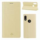 For Motorola Moto E (2020) ViLi Shockproof TPU + PU Horizontal Flip Protective Case with Card Slot & Holder(Gold) - 1