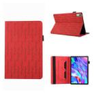 For Lenovo Xiaoxin Pad Plus 11.5 2023 Lucky Bamboo Pattern Leather Tablet Case(Red) - 1