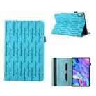 For Lenovo Xiaoxin Pad Plus 11.5 2023 Lucky Bamboo Pattern Leather Tablet Case(Blue) - 1