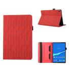 For Lenovo Tab M10 Plus Lucky Bamboo Pattern Leather Tablet Case(Red) - 1