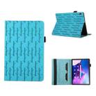 For Lenovo Tab M10 Lucky Bamboo Pattern Leather Tablet Case(Blue) - 1